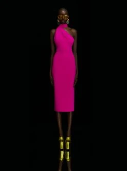 The Samira Midi Dress In Magenta -Solace Dress Shop OS42048 SAMIRA MIDI DRESS MAGENTA 0001 R1