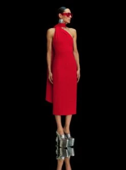 The Samira Midi Dress In Red -Solace Dress Shop OS42048 SAMIRA MIDI DRESS RED 0037 R1