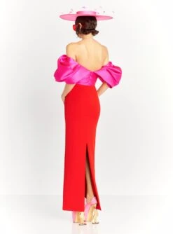 The Sian Maxi Dress In Pink And Red -Solace Dress Shop SIAN MAXI DRESS OS40006 PINK RED 136 R1