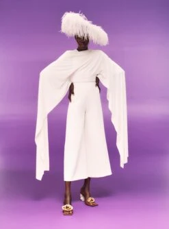 The Karli Bodysuit In Cream -Solace Dress Shop SOLACE LONDON OS30006 KARLI BODYSUIT WINTER WHITE 4