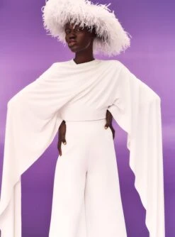 The Karli Bodysuit In Cream -Solace Dress Shop SOLACE LONDON OS30006 KARLI BODYSUIT WINTER WHITE 5