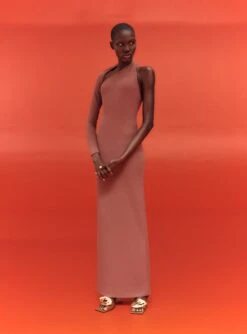 The Saren Maxi Dress In Mocha