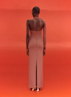 The Saren Maxi Dress In Mocha -Solace Dress Shop SOLACE LONDON OS30024 SAREN MAXI DRESS MOCHA 3