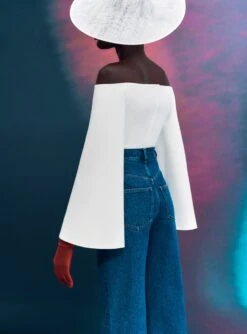 The Asten Top In Cream -Solace Dress Shop SOLACE LONDON OS30031 ASTEN TOP WINTER WHITE 3