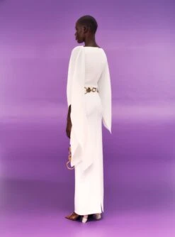 The Simone Maxi Dress In Cream -Solace Dress Shop SOLACE LONDON OS30032 SIMONE MAXI DRESS WINTER WHITE 3