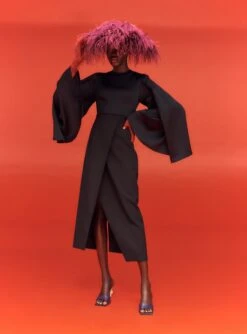 The Asta Midi Dress In Black