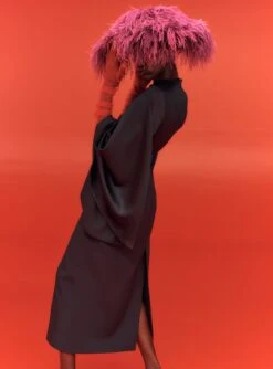 The Asta Midi Dress In Black -Solace Dress Shop SOLACE LONDON OS30035 ASTA MIDI DRESS BLACK 4