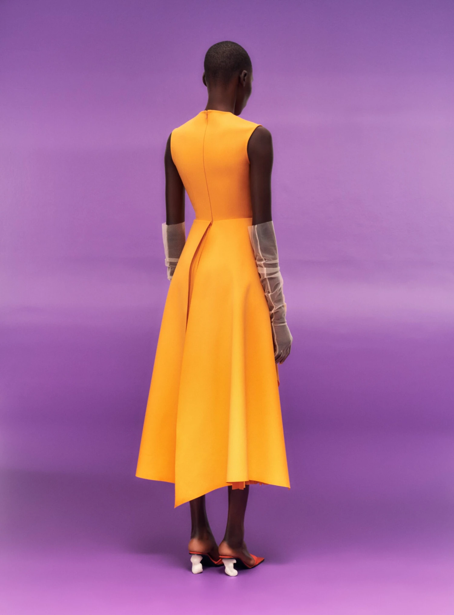 The Severny Midi Dress In Bright Orange 4 The Severny Midi Dress In Bright Orange - Image 2