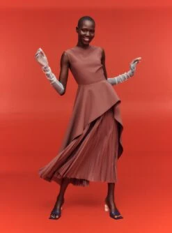 The Severny Midi Dress In Mocha