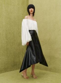 The Brooke Skirt In Black Vegan Leather