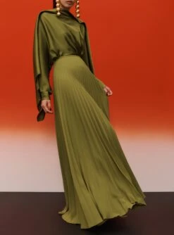 The Henley Skirt In Sweet Pea Green -Solace Dress Shop SOLACE LONDON OS31052 HENLEY SKIRT SWEET PEA GREEN 3