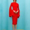 The Ami Midi Dress In Red 2 The Ami Midi Dress In Red -Solace Dress Shop SOLACE LONDON OS31073 AMI MIDI DRESS RED 1
