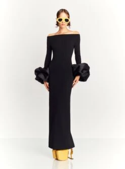 The Talia Maxi Dress In Black -Solace Dress Shop TALIA MAXI DRESS OS40014 BLACK 028 R1