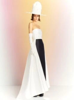 The Tiffany Maxi Dress In Cream And Black