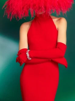 The Gigi Gloves In Red -Solace Dress Shop gloves 01