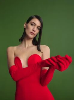 The Gigi Gloves In Red -Solace Dress Shop gloves 04