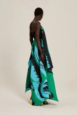 The Hester Dress In Newton Green -Solace Dress Shop solace london os1446a hester newton green back 2 2