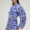 The Mirabelle Dress In Cobalt Blue Painted Check -Solace Dress Shop solace london os21061a mirabelle cobalt blue painted check detail 4