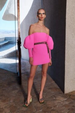 The Skye Dress In Acid Pink 11 The Skye Dress In Acid Pink -Solace Dress Shop solace london os27050 skye acid pink shoot 1