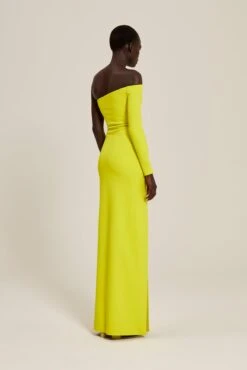 The Palmer Dress In Sulphur 8 The Palmer Dress In Sulphur -Solace Dress Shop solace london os29005 palmer sulphur back 3 1