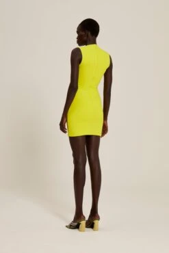 The CoraMini Dress In Sulphur 7 The CoraMini Dress In Sulphur -Solace Dress Shop solace london os29009 cora sulphur back 2 1