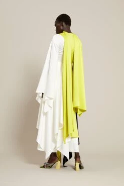 The Ella Dress In Colour Block Sulphur -Solace Dress Shop solace london os29014a ella colour block sulphur back 3 1